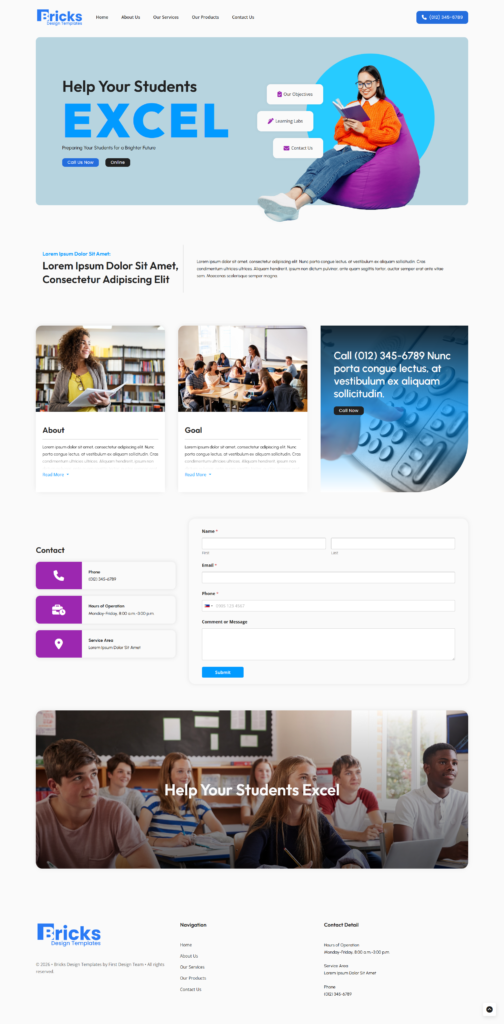 Online Learning Web design Template